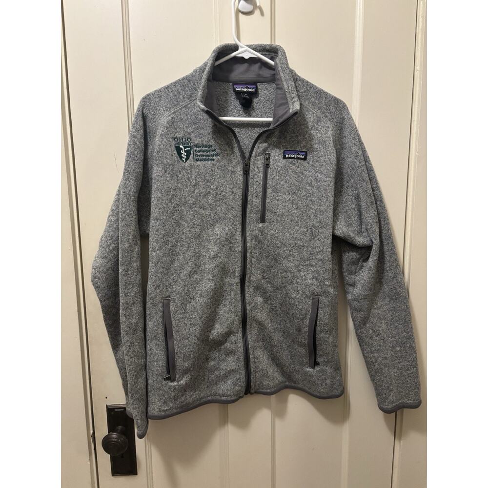 Patagonia Jacket Mens Grey Full‎ Zip Fleece Medium Ohio University Heritage Med